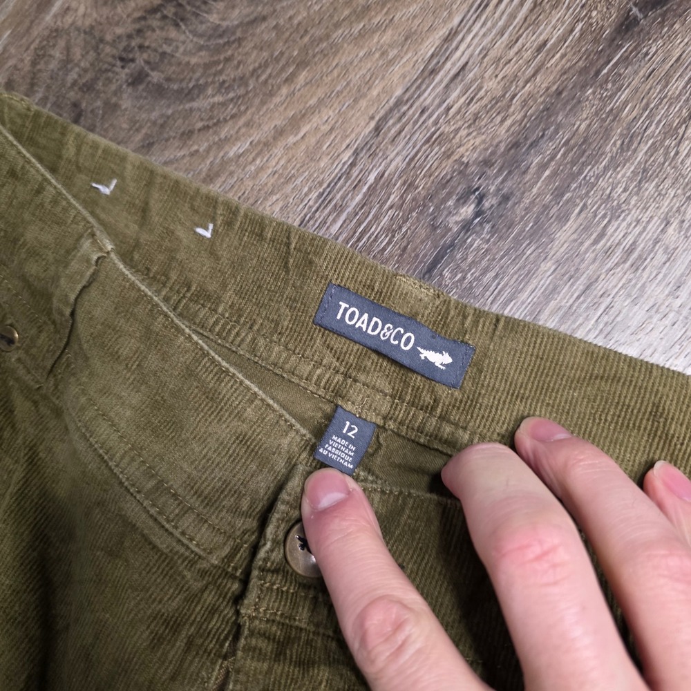 Toad&Co Olive Green Wide Leg Corduroy Pants